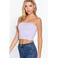 thumbnail image 2 of J. METHOD Women's Tube Top Strapless Crop Casual Basic Slim Fit Stretch Cropped T Shirts, 2 of 4