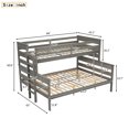 thumbnail image 6 of Kumix Bunk Bed Twin XL over Queen, Wooden Bunk Beds for with Safety Guard Rails, Build-in Ladder, Heavy Duty 2 Bunk Beds Can Convertible into 2 Separate Beds, Noiseless, Gray, 6 of 6