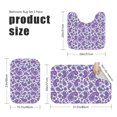 thumbnail image 3 of Paisley and Floral White Pattern Bathroom Rug Set 3 Piece,Non-Slip Bath Mat Set with U-Shaped Contour and Runner Soft Absorbent Washable, 3 of 5