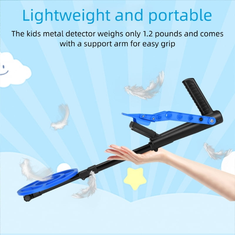 Kids Adjustable Metal Detector 1.2lbs With Parallel Ground Scanning Detects Jewelry Coin Key Up To 10cm Depth ABS Construction