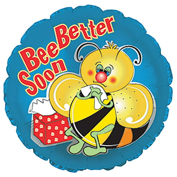 17 inch Bee Better Soon CTI Foil Mylar Balloon - Party Supplies Decorations