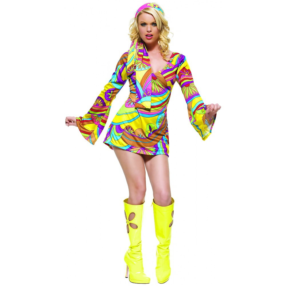 Hippie Go-Go Girl Adult Costume - Small/Medium - Walmart.com