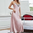 thumbnail image 2 of Satin Nightgowns for Women Long Silk Nightdress Vintage Lace Chemise Maxi Sleepwear Pink XL(XL), 2 of 6