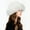 White, variant on Winter Bucket Hat Fluffy Faux Fur Fisherman Plush Warm Hat Cute Fuzzy Bucket Hat