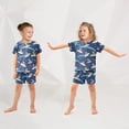 thumbnail image 3 of joogoo Monkey Surfing Pattern Pajama Sets Short Sleeve Cotton 2-Piece Sleepwear 12Y, 3 of 7