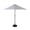 Gray/White, variant on 9 ft Half Market Umbella with Black Round Free Standing Plastic Base, Gray/White Stripe