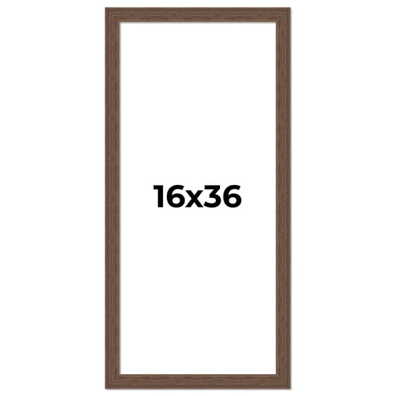 16x36 Frame Brown Farmhouse Solid Wood Picture Frame Width 1.5 Inches | Interior Frame Depth 0.5