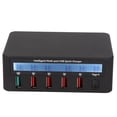 thumbnail image 2 of Estación de carga de teléfono Bloque de cargador USB 40W 6 puertos QC 3.0 Centro de carga con pantalla LCD para tableta de teléfono 100-240V, 2 of 8