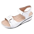thumbnail image 7 of Orthopedic Sandals for Women Comfortable Low Wedges Breathable Footbed Arch Support Walking Shoes with Adjustable Strap White Size 9, 7 of 7