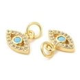 thumbnail image 3 of Eco-Friendly Brass Micro Pave Cubic Zirconia Charms Lead Free Cadmium Free Eye Golden 8x11x2mm Hole: 1mm, 3 of 3