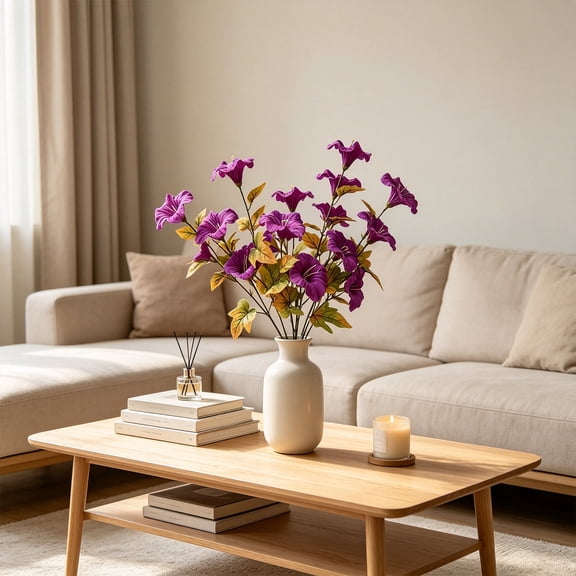 Bcylexb Artificial Flowers Morning Glory Bouquets, Fall Fake Flowers for Vase Faux Floral Arrangement for Table Centerpiece Home Indoor Decor