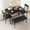 Rustic Black, variant on Litake 5 Piece Lodge MDF Board Space Saving Dining Table with Chair Rustic Black