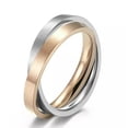 thumbnail image 3 of 316L Stainless Steel Double Rings 3mm Band Black/Blue/Rose Gold Ring Size 6-12, 3 of 9