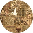 thumbnail image 1 of Ahgly Company Indoor Round Patchwork Brown Transitional Area Rugs, 7' Round, 1 of 4