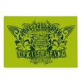thumbnail image 2 of Tiki Bar Cutting Board, Tiki Surf Team Longboard Party Grungy Display Hibiscus Flora Hawaiian, Decorative Tempered Glass Cutting and Serving Board, Large Size, Apple Green Dark Green, by Ambesonne, 2 of 5