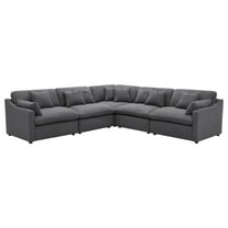 Hobson 5-piece Upholstered Modular Sectional Sofa Charcoal