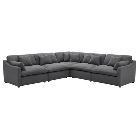 Hobson 5-piece Upholstered Modular Sectional Sofa Charcoal