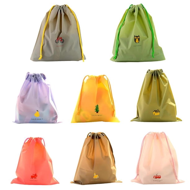 Cateissary Bolsa impermeable con cordón de 8 Uds., bolsa con cordón de almacenamiento de viaje de dibujos animados, bolsa de gimnasio con cordón Almacenamiento y organización del hogar Cateissary HA014234-00