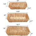 thumbnail image 2 of 3 Pack Rectangular Woven Fruit Baskets Wicker Bread Basket Serving Trays Rattan Storage Baskets for Snacks Fruits Etc, 2 of 8