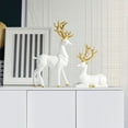 thumbnail image 6 of HmNPlay 2-Piece Resin Reindeer Figurines Set, Standing & Lying Deer Sculptures for Christmas Holiday Home Desk Decor (4.7/7.5"), 6 of 7