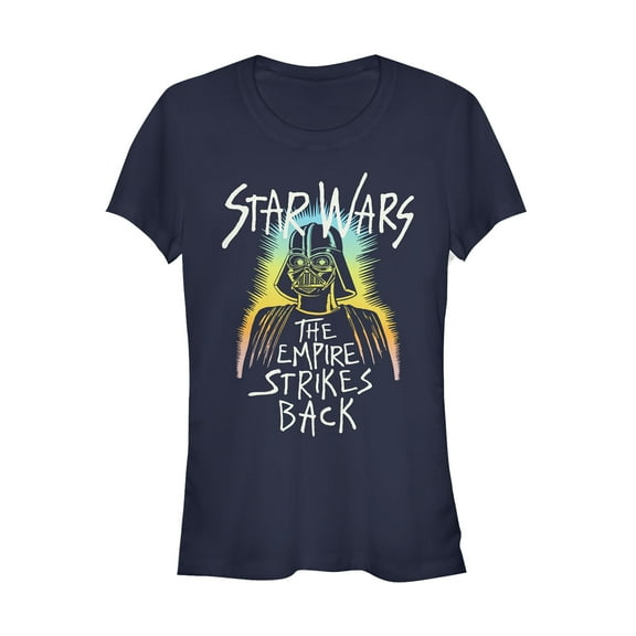 Junior's Star Wars Empire Strikes Back Vader Halo  Graphic Tee Navy Blue Large