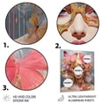 thumbnail image 3 of Designart "Fashion brand gold and pink woman portrait In Pink and Gold"Woman Glam Metal Wall Art Pink Glam Living Room Wall Art, 3 of 6