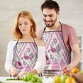 thumbnail image 5 of Pioneer Flower Floral Print Pattern Apron-Garden Aprons for Women with Pockets-Cotton Linen Waterproof Kitchen Cooking Gardening Aprons Adjustable for Kitchen,Cooking,BBQ and Salon 33x27 Inch, 5 of 7