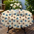 thumbnail image 4 of Football Helmet Beige Pattern Round Tablecloth 70"x70", Wrinkle Resistant Wipeable Table Cover for Kitchen Dining Room Picnic Patio and Party, 4 of 6