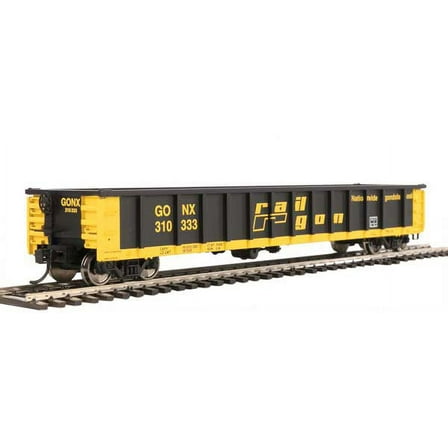 Walthers HO Scale 53' Railgon Gondola Railgon/GONX(As-Built/Black/Yellow) 310333
