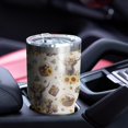 thumbnail image 4 of 30oz Beige Highland Cow Sunflower Basket Pattern Tumblers Stainless Steel Tumbler with Lid and Straw,Vacuum Insulated Double Wall Travel Tumbler Cups Mug with Cleaning Brush for Coffee,Tea, 4 of 7
