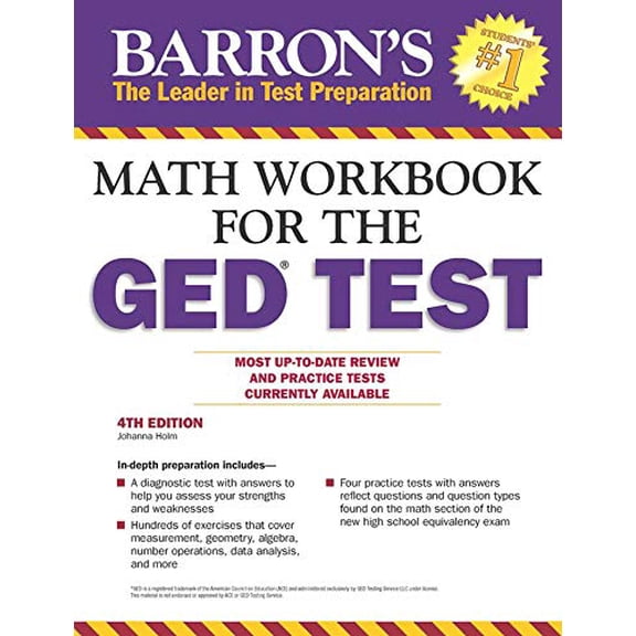 Pre-Owned Math Workbook For The GED Test (Barron's AP)
