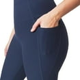 thumbnail image 3 of Mondetta Leggings for Women - Yoga Leggings - Gym Workout Athletic Yoga Pants with Pockets - Basket Weave Tight (Large/Navy Blue), 3 of 7