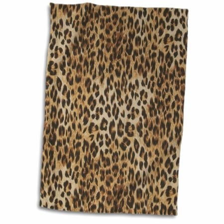 3dRose Brown, tan, and black cheetah print - Towel, 15 by