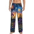 thumbnail image 2 of Lsque Cosmic Irises At Twilight Print Men's Pajama Pants, Lounge Pant - Comfortable Home Wear,Elastic Waistband, Stylish Design-XX-Large, 2 of 9