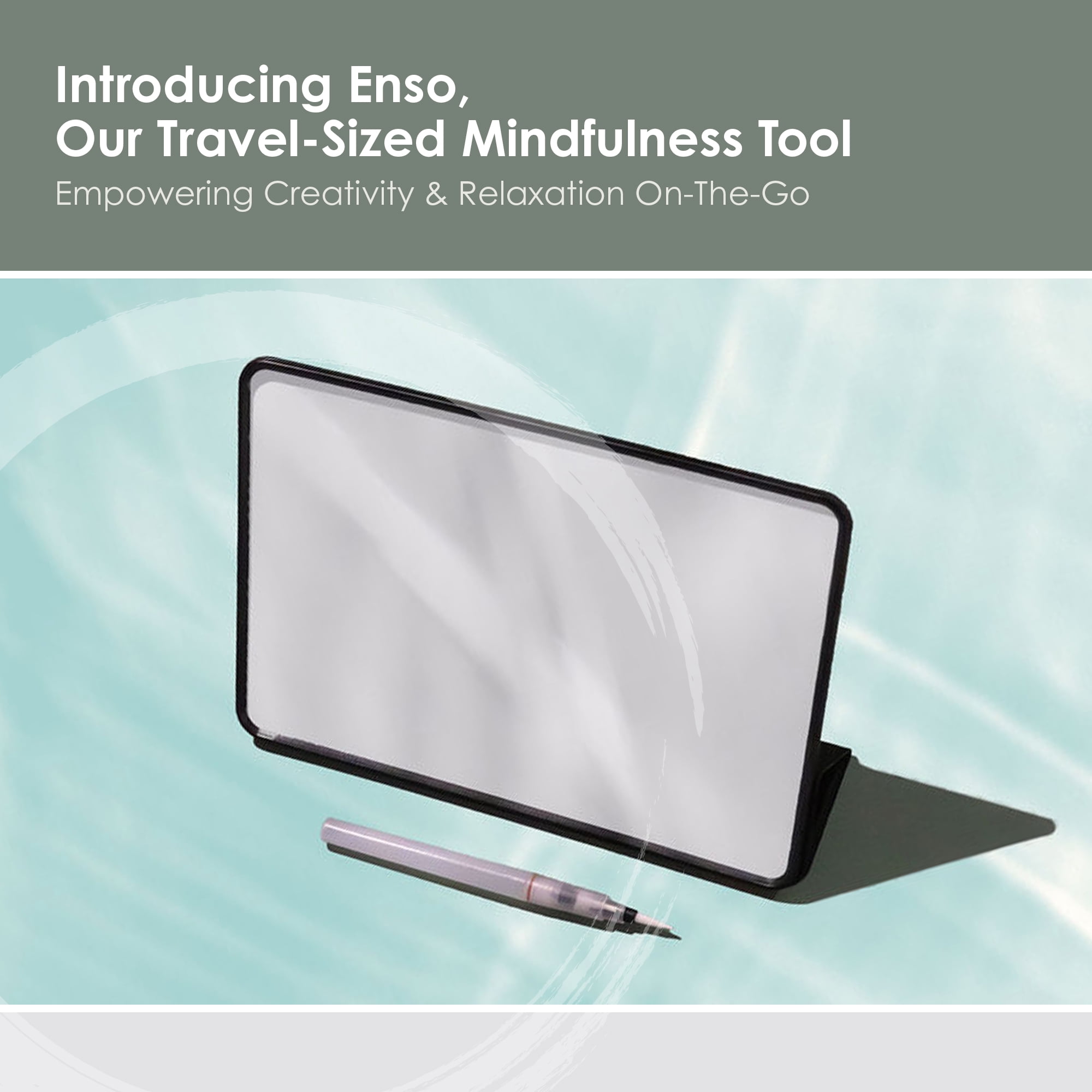Buddha Board | Enso Portable Water Painting Canvas with Brush | Zen Water Art Set | Water Drawing Boards for Artists | Reusable Canvas Boards for Water Painting and Drawing | Zen Meditation Board
