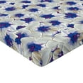 thumbnail image 4 of Ambesonne Floral Boho Fitted Sheet, Daffodils Pattern Art, Full Size, Pale Sage Green Dark Blue, 4 of 5