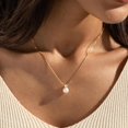 thumbnail image 3 of CROPD Pearl Necklace for Women, 14K Plated Pearl Choker Necklace, Classic Style, White Pearl, Brass Metal, Adult Women's Gift, 3 of 7
