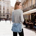 thumbnail image 6 of BadPiggies Nylon Crossbody Bag for Women Multi Pockets Waterproof Handbag Messenger Purses Travel Shoulder Bag - Blue, 6 of 10