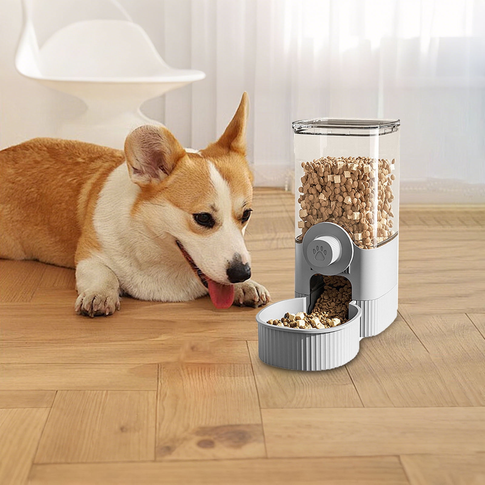 Hanging Automatic Pet Feeder and Waterer Combo Large Capacity Cage Mounted Dispenser for Cats Dogs Small Animals