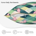 thumbnail image 3 of KLL Flamingo Decorative Throw Pillow Covers Velvet Soft for Couch Sofa Bedroom Living Room Outdoor (No pillow core)- 16"x16", 3 of 5