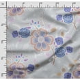 thumbnail image 2 of Soimoi Chinese Floral Print, Poly Taffeta Fabric, Decor Sewing Fabric by The Yard 56 Inch Wide, Decorative Fabric for Outdoor Upholstery, Umbrellas and Home Accents, Blue, 2 of 5