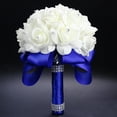 thumbnail image 6 of KALLORY 1Pc Artificial Flower Bouquet Bridal Flowers for Wedding Dark Blue Foam 11.8x7.1x9.4in, 6 of 8