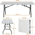 6 FT Folding Table Heavy Duty Plastic Indoor Outdoor Portable Fold Up