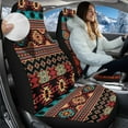 thumbnail image 3 of Uorisanigo Car Seat Covers Front Seats Only Set of 2, Soft Plush Ethnic Geometric Aztec Tribal Car Seat Cushions, Universal Auto Bucket Seats Covers Fit Trucks Vans SUVs Sedans, 3 of 7