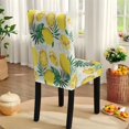 thumbnail image 5 of Xoenoiee Lemon Palm Leaves Print 5 Pcs Table Cloth with Chair Covers Set Easy-Clean Elastic Rectangle Tablecloth with Seat Slipcover Set of 4 for Home Restaurant Hotel Decor, 5 of 6