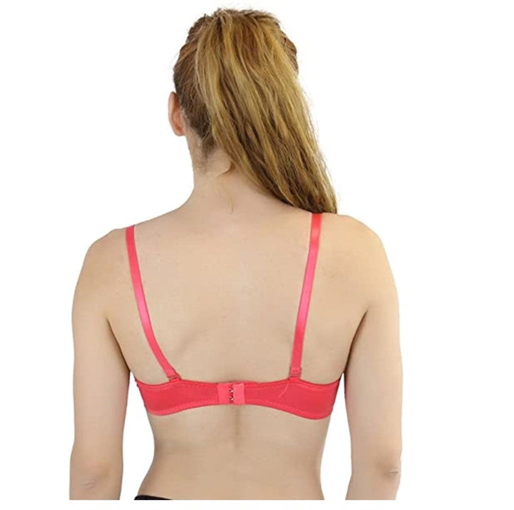 Mamia 6-Pack Women's Upper Floral Trim Accent Fun Multicolor Daily Wear Bras  C-Cup 34C