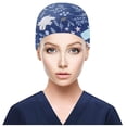 thumbnail image 2 of Scrub Cap With Buttons Bouffant Hat With Sweatband for Womens and Mens, 2 of 3