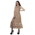 thumbnail image 3 of Moomaya Robe Longue Maxi de Fête pour Femmes en Rayonne Imprimée à Encolure Licou avec Fente avant, 3 of 4