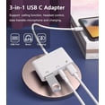 thumbnail image 2 of Adaptador USB-C AKWOR 3 en 1 AUX para auriculares OTG 60W PD, 2 of 8