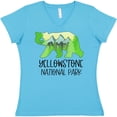 thumbnail image 3 of Inktastic Yellowstone National Park- Mountains and Bear Shape Women's V-Neck T-Shirt, 3 of 5